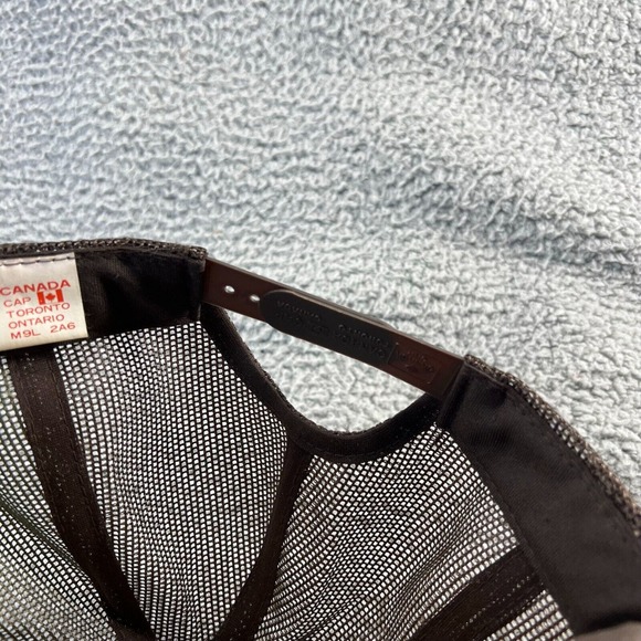 Vintage Brent Ontario Canada Snapback Hat Brown Mesh Trucker Camping Moose 90s - Picture 3 of 7